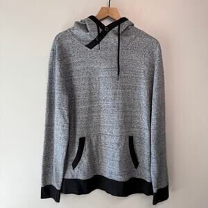 Express Men's Fleece Lined Pullover Hoodie Sweater Gray Size Large